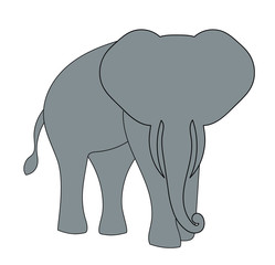 silhouette elephants. vector line art