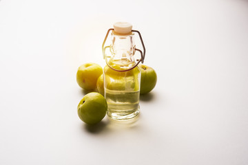 Amla oil is a natural Ayurvedic oil used for hair health that contains extracts from the Indian gooseberry or Phyllanthus emblica