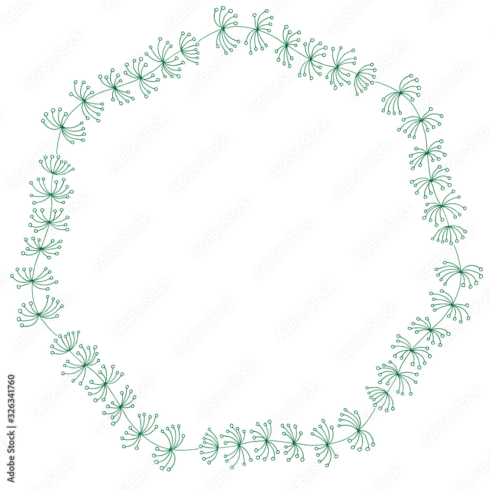 Poster spring branch wreath in hand drawn style, great design for any purposes. romantic design. vector ske