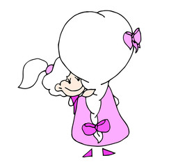Happy Mother's day. 8 March. Black and white cute cartoon hand drawing family isolated on white background. Vector illustration. Can be used for t-shirt print, fashion design, poster invitation card.	