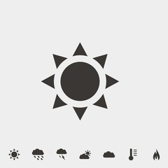 sun icon vector illustration and symbol for website and graphic design