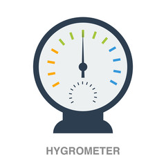 hygrometer flat icon on white transparent background. You can be used black ant icon for several purposes.	