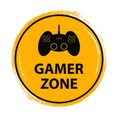 gamer zone sign on white background © selim