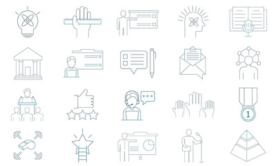 Life coaching vector icon set. Can be used for web and mobile apps.