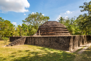 View at the Old Stupa in Panduwasnuwara near Kurunegala in Sri Lanka
