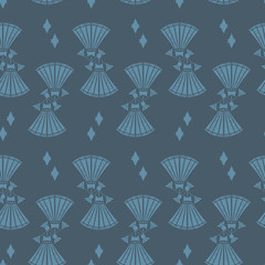 Vector Art Deco Style inspired Geometric Lilies seamless pattern background.