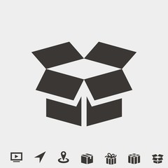 open box icon vector illustration and symbol for website and graphic design