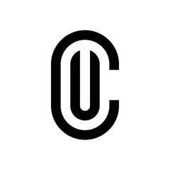 CU C U initial letter logo design icone
