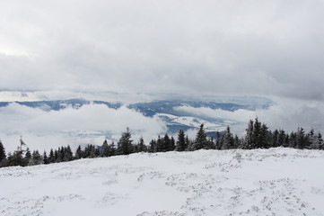Fototapeta na wymiar Zimowe widoki w Tatrach niskich na Słowacji