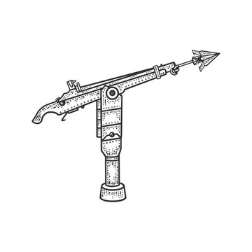 steampunk arrow launcher, mechanical, detailed, isolated clip art preview