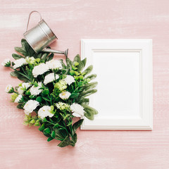 white flowers with frames