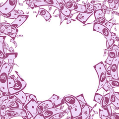 European Union Euro notes falling. Messy EUR bills