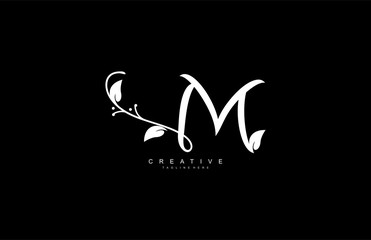Fototapeta premium Letter M Logotype Linked Simple Monogram Flourishes