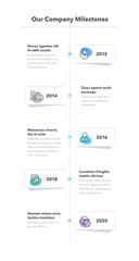 Fototapeta premium Simple business infographic for company milestones timeline template. Easy to use for your website or presentation.