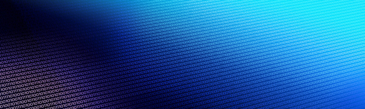 Blue binary code concept - 3D illustration