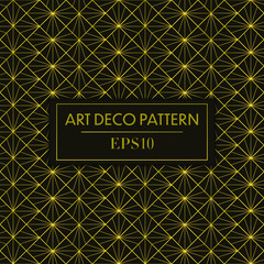 luxury golden Art Deco repeated line pattern for background, wallpaper, paper wrapping, decoration. - 326350948