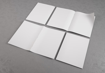 brochures mock up collection on concrete background