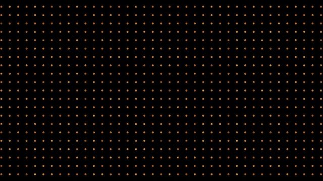 Seamless Art Deco animation of multiple dots shapes. Loop gold background. 4k.