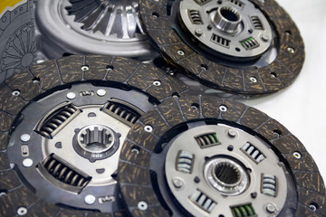 New clutch disc close up. Avtomobilnae parts