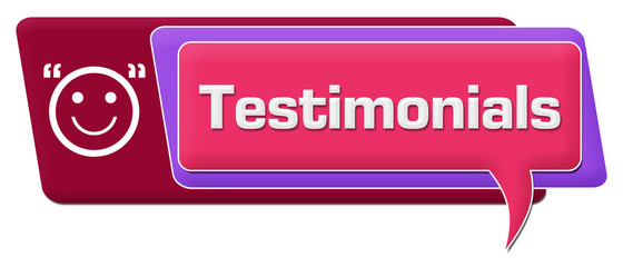 Testimonials Pink Purple Comment Symbol Horizontal 