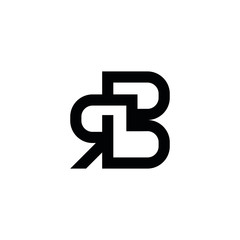 RB R B initial letter logo design icone