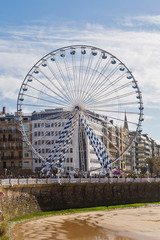 The big Ferris wheel in San Sebastian city, Spain