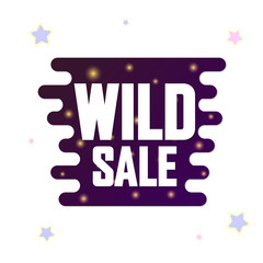 Wild Sale, banner design template, discount tag, promotion app icon, vector illustration