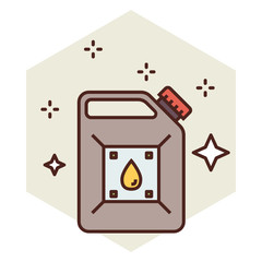 Vehicle Fluid Container Concept, Gas Gallon Vector Icon, Gasoline regular unleaded barrel Flat Design