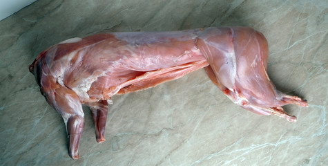 carcass of a rabbit without skin, diet