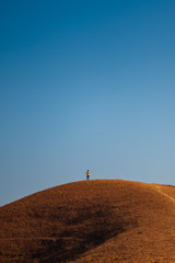 One man stand on Mon Jong Mountain in Chiangmai, Thailand