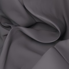 Simple background with the drapery of the fabric. 3D illustration