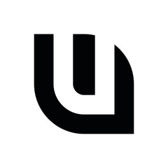 WU W U initial letter logo design icone