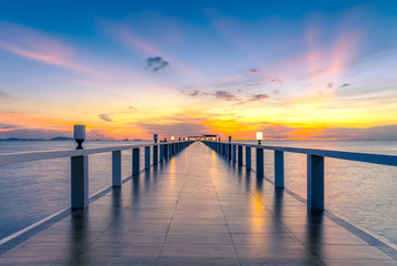 perspective bridge sunset