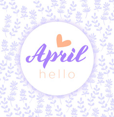 April - Hand drawn lettering month name. Hand written month March for calendar, monthly logo, bullet journal or monthly organizer. Vector illustration isolated on white. EPS 10