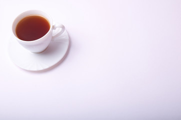 Tea cup on saucer isolated on white background