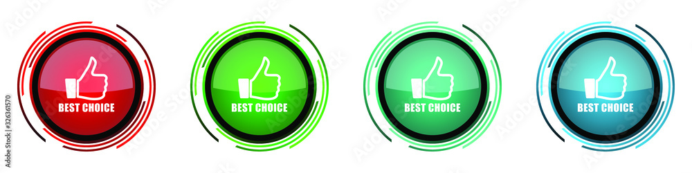 Fototapete best choice round glossy vector icons, set of buttons for webdesign, internet and mobile phone appli