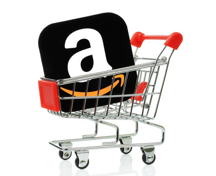 Amazon Icon Placed Into Shopping Cart