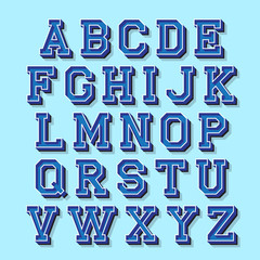 Alphabet letters with 3d isometric effect