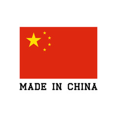 Made in China icon with Chinese flag