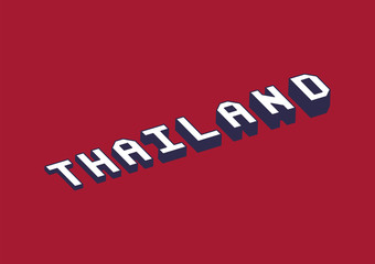Thailand text with 3d isometric effect
