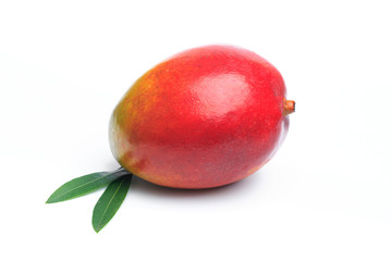 Ripe mango isolated on white. Mango Clipping Path - Image