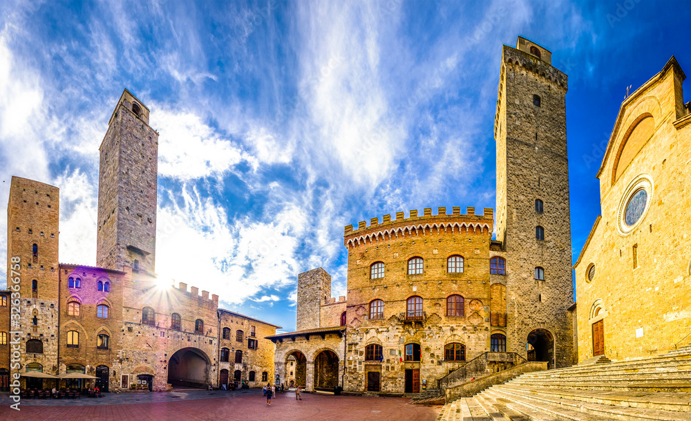 Poster old town of san gimignano