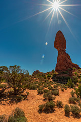 Balanced Rock in Arches National Park, Utah, USA.