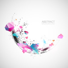 Abstract background  made with half spheres and plexus effect. © Alex