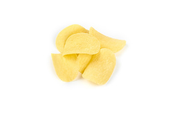 Potato chips isolated on white background