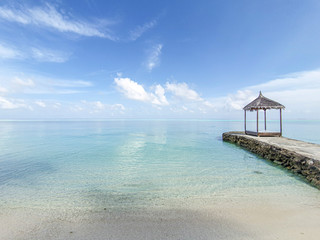 Wooden structure for the sun of the Maldives