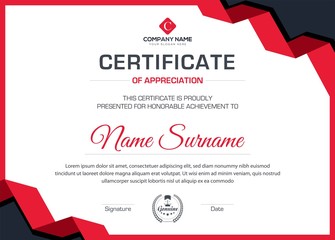 Fototapeta premium Modern minimal certificate for corporate companies and all types business and other sectors