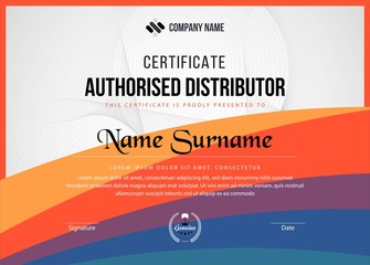 Abstract multi color modern certificate design. Modern Certificate
