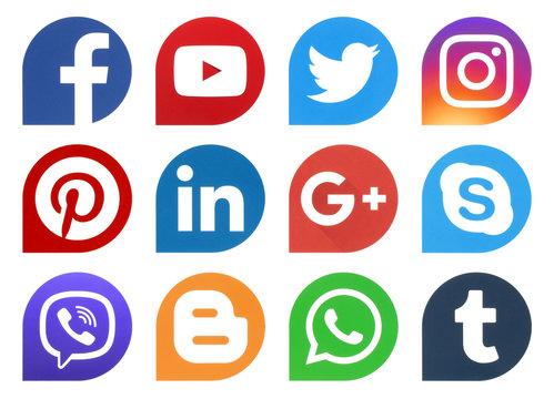 Popular social media icons drops