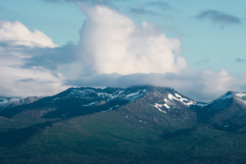 Obraz na płótnie Canvas mountain scenery with dramatic clouds